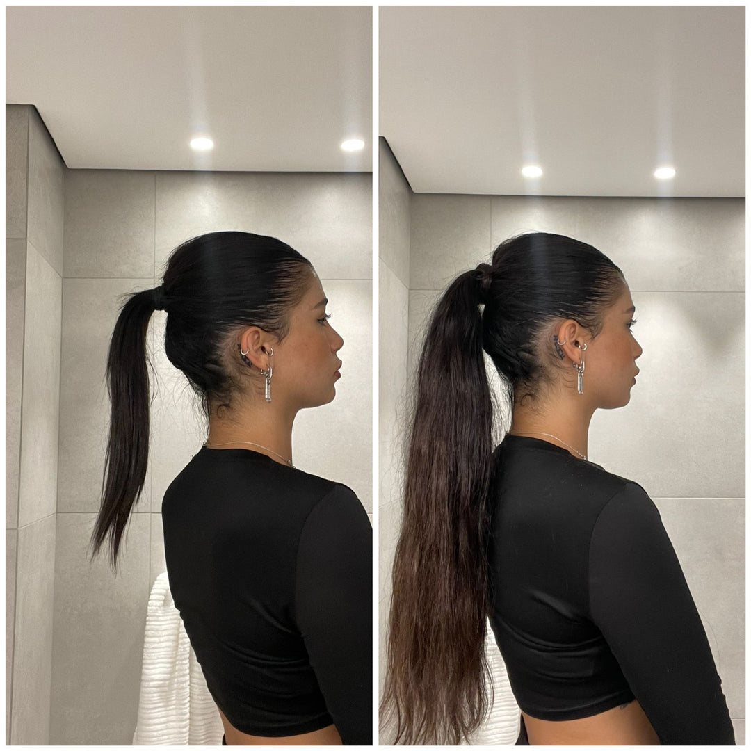 Extra ponytail from natural hair